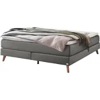 Hasena Raumspar Boxspringbett Beatriz steel Holz Eiche bright 160x200 : Topper - Lovely Top (fest)