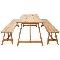 Solpuri Country Gartenmöbelset 3tlg. mit Teak Tisch 240x80 cm
