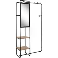 Finori Luton 42A Kompaktgarderobe, schwarz / Nachbildung Artisan Oak Maß: B x H x T ca. 100 x 185 x 37 cm