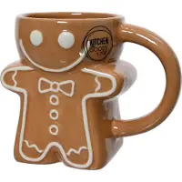 Kitchen Goods & More Tasse Lebkuchenmann mit Griff 9,5cm Keramik Teetasse Henkel Weihnachtstasse Keramiktasse Teebecher Kaffeetasse Kaffeebecher Geschirr Becher Braun