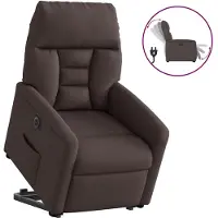 vidaXL Relaxsessel mit Aufstehhilfe Elektrisch Dunkelbraun Stoff