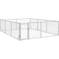 vidaXL Outdoor-Hundezwinger mit Tür 3x4x1 m Verzinkter Stahl