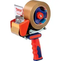 TESA Packband-Abroller 6500 low-noise, Metall, Softgriff, einziehbare Klinge, bis 50 mm Rollenbreite, max. Ø 125 mm