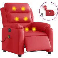 vidaXL Massagesessel Elektrisch Rot Kunstleder