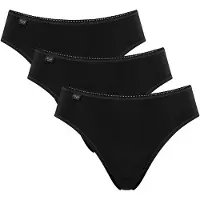 Sloggi Taillenslip "24/7 Cotton" 3er Pack, elastischer Bund mit Spitze, flache Nähte