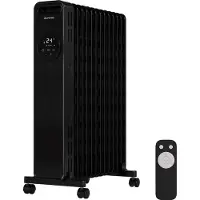 Auronic Ölradiator mit Thermostat und Display - 2500W Heizung - Elektrische Heizung - 3 Stufen - Mit Fernbedienung - Schwarz