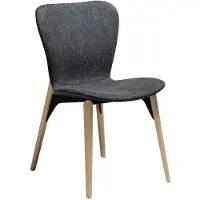 Ebuy24 (2er Set) Paragon Dan-Form Esszimmerstuhl Bouclé schwarz.