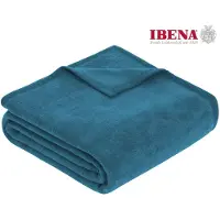 Ibena Plaid Porto Petrol Blau-150 x 200 cm