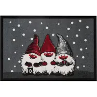 Home Collection Fußmatte "3 Zwerge, Türmatte", rechteckig, 7 mm Höhe, Schmutzfangmatte, Outdoor, Rutschfest, Weihnachten, Waschbar, Innen