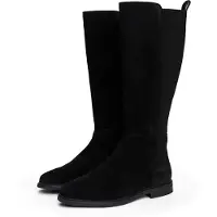 Tommy Hilfiger Stiefel "FLAG SUEDE LONG BOOT", Langschaftstiefel, Reißverschlussstiefel mit Logoflaggen-Detail
