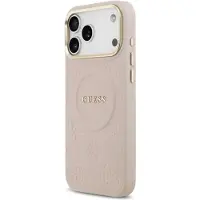 GUESS case passend für IPHONE 17 Pro Max kompatibel mit MagSafe GUHMP17XPSAMSECP (PU W/ Peony Hot Stamp) pink