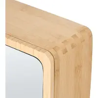 Beliani Bad-Spiegelschrank Hellbraun Bambusholz Rechteckig 61x41 cm mit Schiebetür 3 Regalen Hängend Modern Badezimmer Hängeschrank Wandschrank