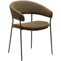 Ebuy24 (2er Set) Reboot Dan-Form Esszimmerstuhl mit Armlehnen Bouclé dunkelgrün.