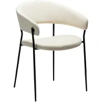 Ebuy24 (2er Set) Reboot Dan-Form Esszimmerstuhl mit Armlehnen Bouclé beige.
