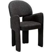 Ebuy24 (2er Set) Aole Dan-Form Esszimmerstuhl mit Armlehnen Bouclé schwarz.