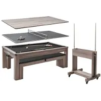 Vevor 214 cm Billardtisch 3 in 1 für Tischspiele mit Essplatte &amp; Tischtennisplatte