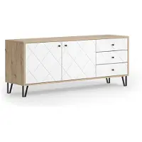 Vicco Lowboard Nizza Artisan-Eiche 150.2 x 60.2 cm mit 3 Schubladen & 2 Türen, Model 57495