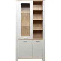 Mäusbacher Nele Vitrine Holzwerkstoff 2 Türen 1 Rahmentür mit Glas 96x203x44 cm