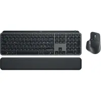 Logitech MX Keys S Combo, Kabellos, Bluetooth, QWERTY, LED, Graphit, Maus enthalten