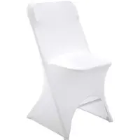 Oviala Business Weißer Klappstuhlbezug mit Öffnung Weiß 45 x 89 cm