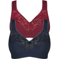 Susa Bügelloser BH "Basic" Spitze, genähte Cups, Baumwollmix, elastisch, BH-Set