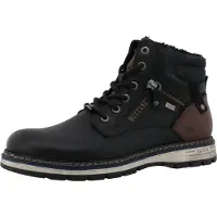 Mustang Herren Stiefelette Schnürboot Warmfutter und Reißverschluss 15M0001003, Größe:43 EU, Farbe:Schwarz