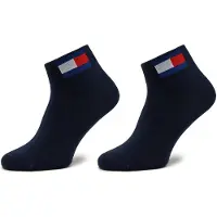 Tommy Hilfiger Kurzsocken "TH UNI TJ QUARTER 2P FLAG" 2 Paar, Verstärkte Ferse und Spitze für zusätzliche Strapazierfähigkeit