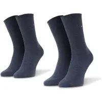 Tommy Hilfiger Socken "TH WOMEN SOCK CASUAL 2P", Damen, Gr. 35-38, Sockengröße, blau (jeans), Baumwollmischung, Elasthan, Polyamid, meliert, elastisch, Socken Socken, mit flacher Zehennaht
