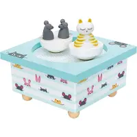 Trousselier Spieluhr mit tanzenden Katze und Maus, magnetisch