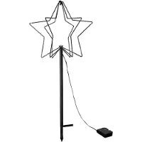 Mojawo LED 3D Weihnachtsstern Weihnachtsbeleuchtung Außen Batterie warmweiß