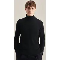 Seidensticker Strickpullover "Schwarze Rose", Herren, Gr. 3XL, schwarz, 100% Wolle, unifarben, regular fit, Rundhals, Pullover Strickpullover, 1/1 Rollkragen Uni