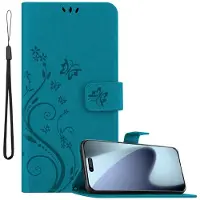 Cadorabo Hülle für Apple iPhone 17 PRO Blumen Design in Floral Blau | Gr.: onesize
