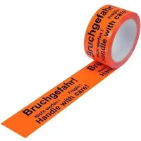 Transpak Warnklebeband PP Breite 50mm Länge 66m Stärke 52µ PP Bruchgefahr! Nicht werfen!