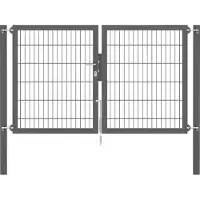 GAH Alberts Zaundoppeltür ALBERTS "Flexo Plus", grau (anthrazit), B:200cm H:120cm, Stahl, Tore, Zaundoppeltür, verschiedene Abmessungen