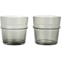 Ferm Living Wassergläser Boya Low Smoked Grey 300 ml (2er-Set)