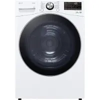 LG RH18U8AVCW, Freistehend, Frontlader, Wärmepumpe, Weiß, Tasten, Drehregler, Schwarz