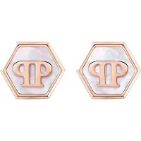 Philipp Plein Ohrringe - Ohrringe Plein Mini Logo - Gr. unisize - in Roségold - für Damen