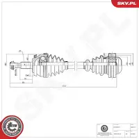 ESEN SKV 40SKV101 Antriebswelle Vorne Links für VW Transporter V Bus (7HB, 7HJ, 7EB, 7EJ, 7EF, 7EG, 7HF, 7EC) Multivan V Transporter V Kastenwagen