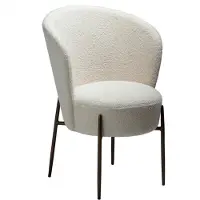 Ebuy24 (2er Set) Orbit Dan-Form Esszimmerstuhl Bouclé weiß.