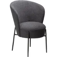 Ebuy24 (2er Set) Orbit Dan-Form Esszimmerstuhl Bouclé grau.