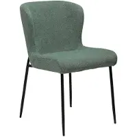 Ebuy24 (2er Set) Glam Dan-Form Esszimmerstuhl Bouclé grünlich.