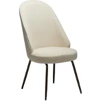 Ebuy24 (2er Set) Utopia Dan-Form Esszimmerstuhl Bouclé offwhite.