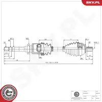 ESEN SKV 40SKV365 Antriebswelle Vorne Rechts für FORD MONDEO IV Turnier (BA7) S-MAX (WA6) GALAXY (WA6) MONDEO IV (BA7) MONDEO IV Stufenheck (BA7)