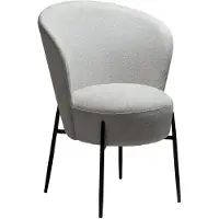 Ebuy24 (2er Set) Orbit Dan-Form Esszimmerstuhl Bouclé hellgrau.