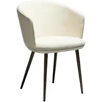 Ebuy24 (2er Set) Hey Dan-Form Esszimmerstuhl mit Armlehnen Bouclé offwhite.