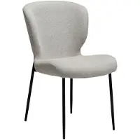 Ebuy24 (2er Set) Glory Dan-Form Esszimmerstuhl Bouclé hellgrau.