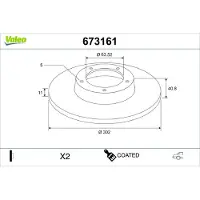 Valeo Bremsscheibe COATED 673161