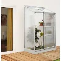 Pergart Vitavia, Anlehn-Gewächshaus "Ida 900", aluminium eloxiert, 0,9 m², 4 mm HKP