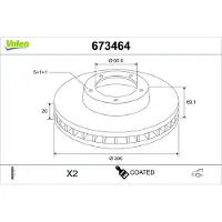 Valeo Bremsscheibe COATED 673464