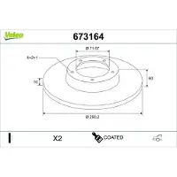 Valeo Bremsscheibe COATED 673164